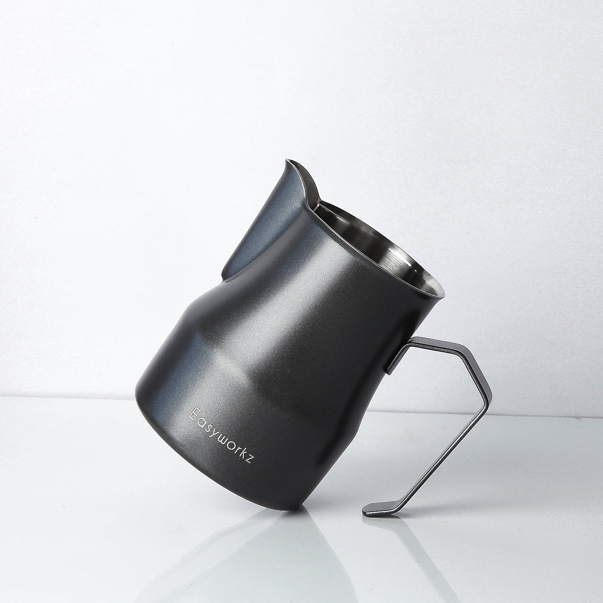 Easyworkz Espresso Steaming Pitcher Stainless Steel 15 oz Coffee Frothing Picther Milk Jug Cappuccino Latte Art Cup, Black