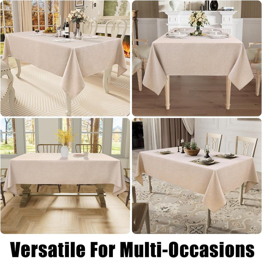decorUhome Linen Rectangle Tablecloth 52x70 inch, Stain and Wrinkle Resistant Washable Table Cloth, Decorative Waterproof Fabric Table Cover for Dining Party, Sage Green
