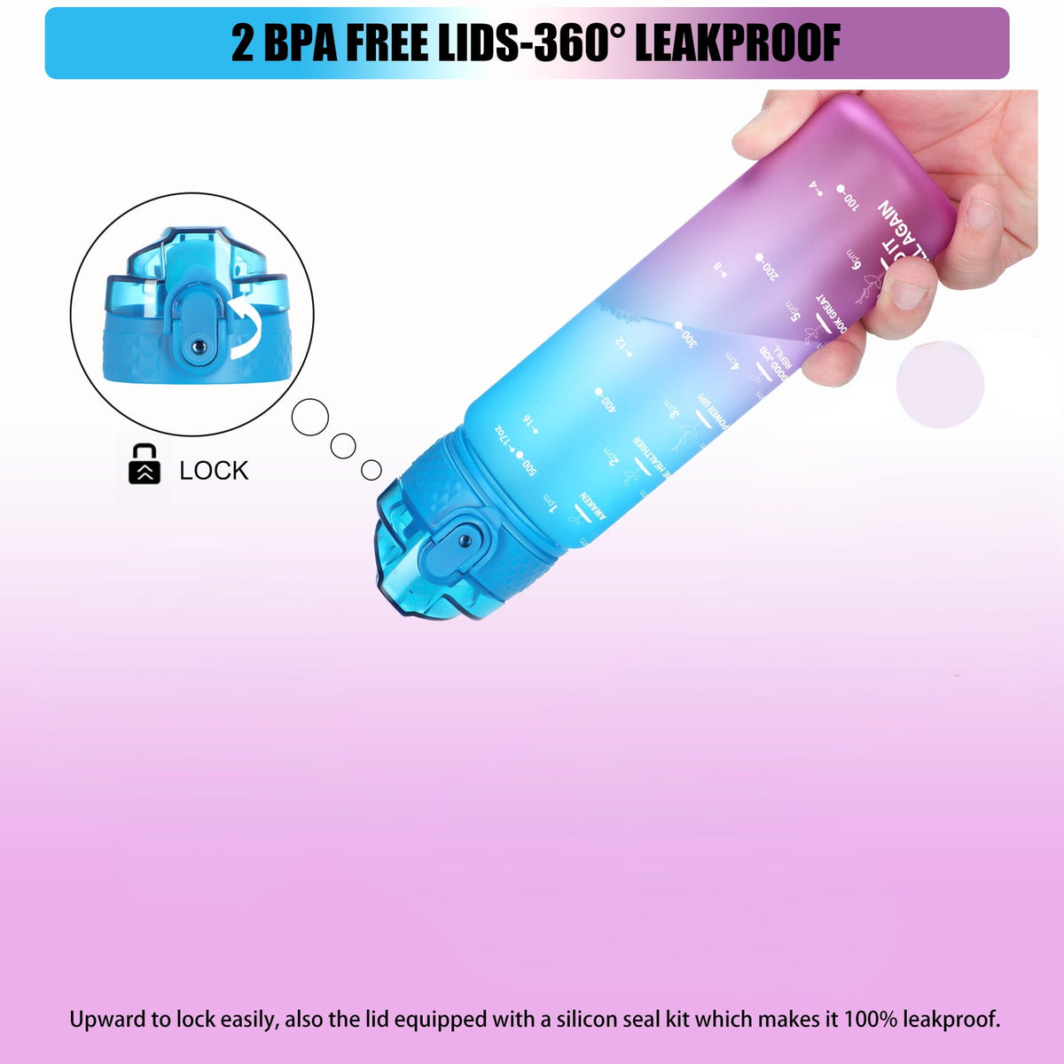 Oldley Transparent Tritan Kids Bottle – 17oz Straw Water Bottle with One-Hand Open Button, Lockable Leak-Proof Lid, Ideal for Daily Hydration