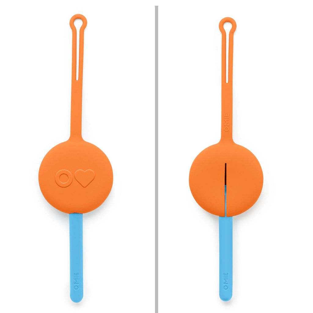 OmieBox OmiePod Kids Utensils Set with Case - 2 Piece Plastic, Reusable Fork and Spoon Silverware with Pod for Kids, Travel, Lunch Boxes - Bubble Pink by OmieLife