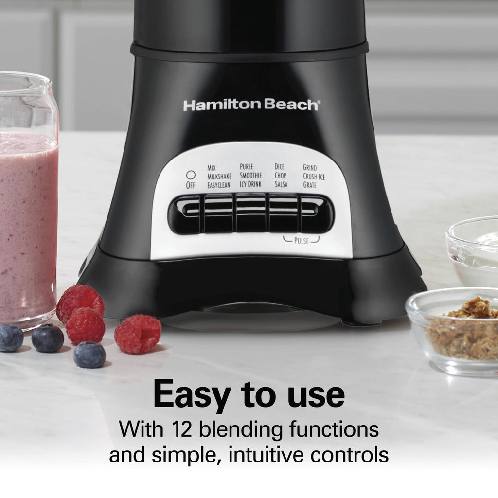 Hamilton Beach Multi-Function Smoothie Blender for Kitchen, 40 oz Jar for Smoothies and Shakes, Black