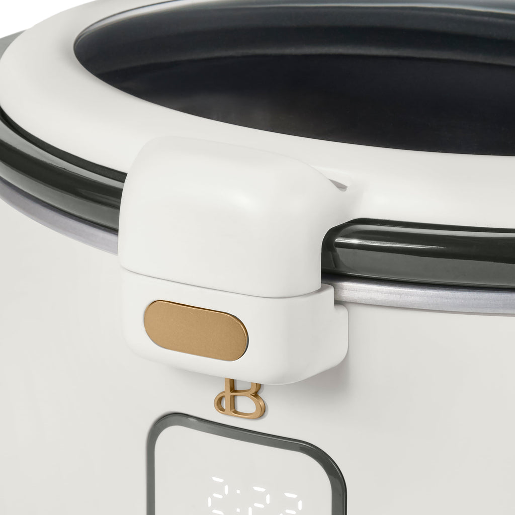 Beautiful 4 Qt Digital Slow Cooker with Hinged Locking Lid, Thyme Green by Drew Barrymore