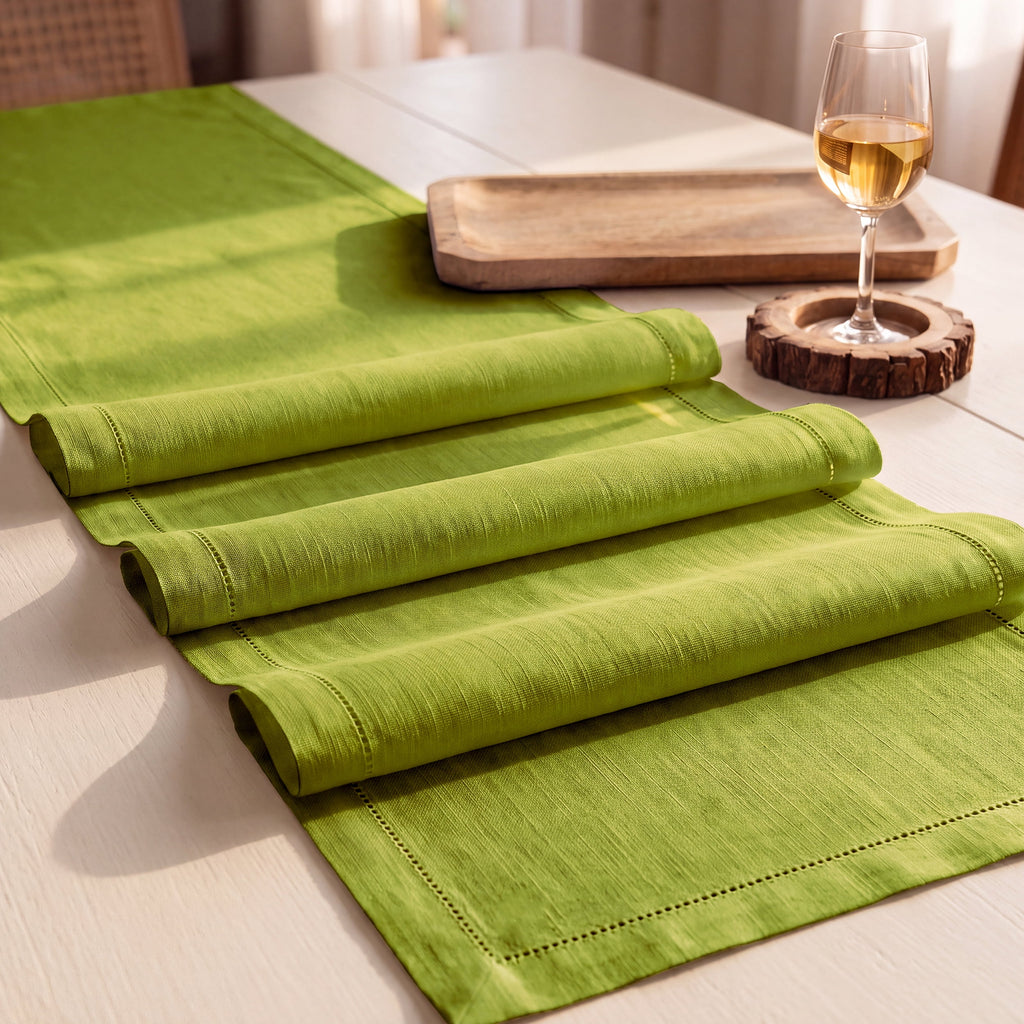 Fingercraft Table Runners, Cotton Dinner Table Centerpiece with Beautiful Premium Lace, Home and Dining Aqua-90