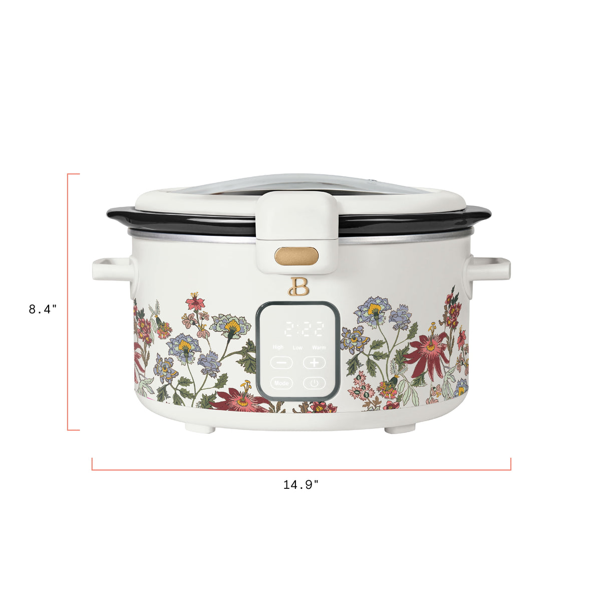 Beautiful 4 Qt Digital Slow Cooker with Hinged Locking Lid, Thyme Green by Drew Barrymore