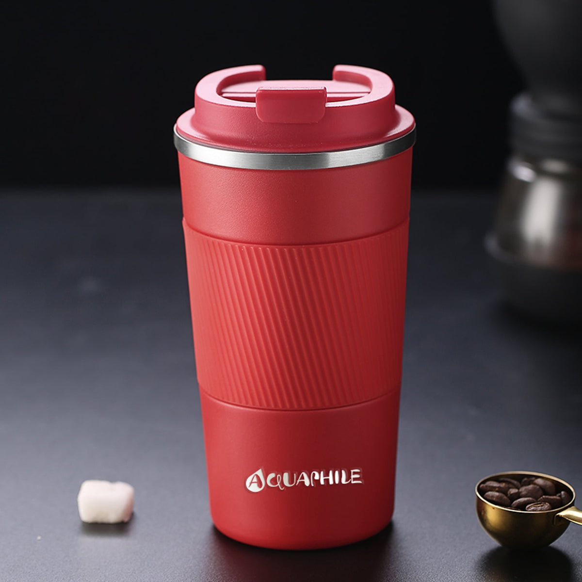 Aquaphile Vacuum Insulated Coffee Travel Mug - Double Walled Reusable Tumbler Cups Light Blue 17 Fluid Ounces