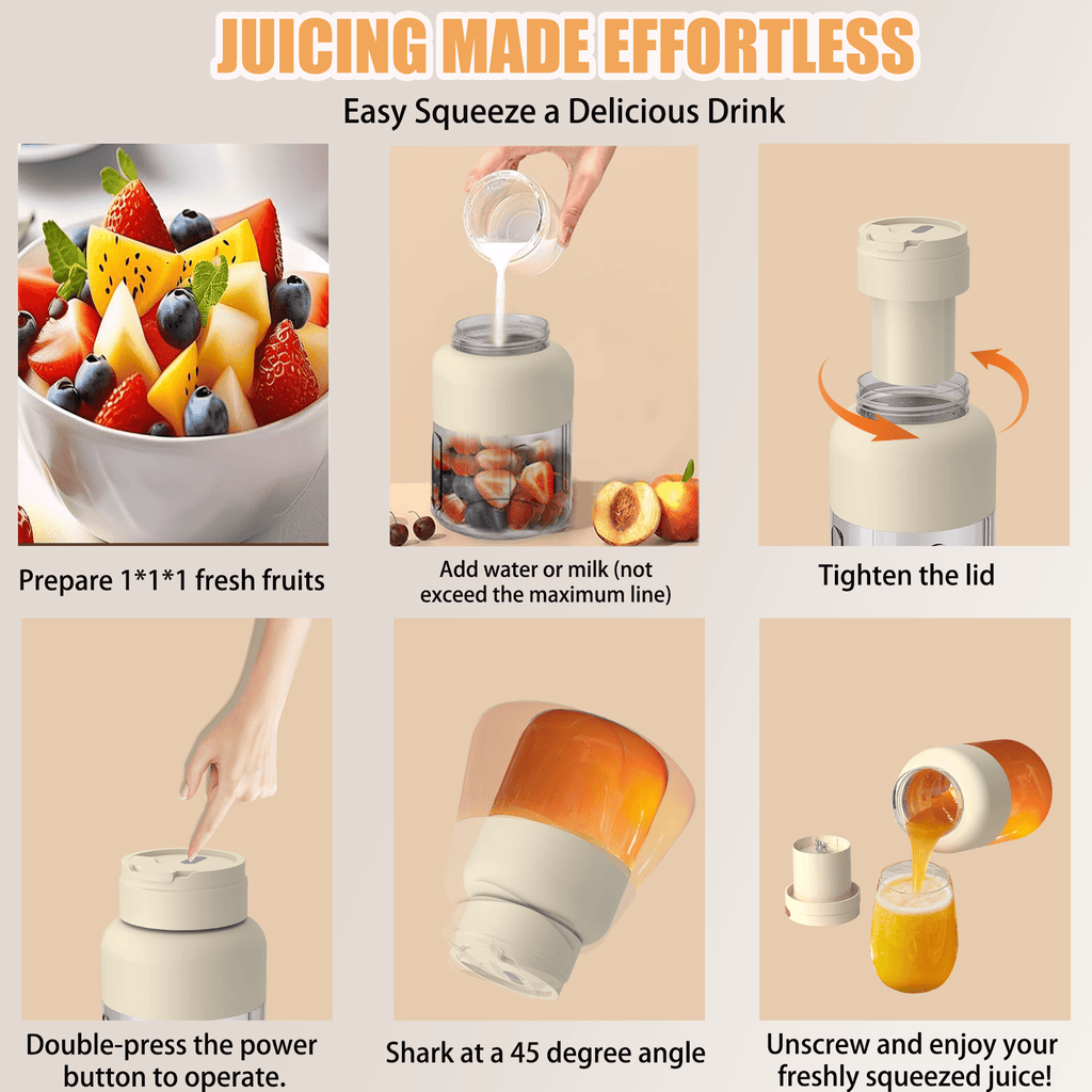 ZOWWKLLY Portable Mini Smoothie Blender,Small Personal Blender for Smoothies and Shakes,Type-C USB Rechargeable with Blender BPA Free Cup,Lid and Shoulder Strap,Suitable for Gym,Travel,Home,Office