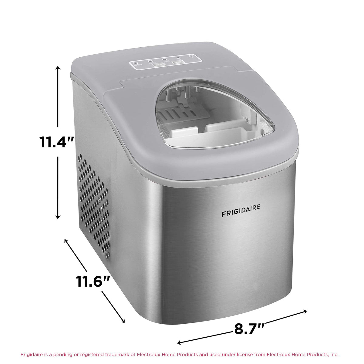 Frigidaire 26 lb Bullet Ice Maker Stainless Steel - compact, high-capacity icemaker producing bullet-shaped ice ideal for kitchens, parties, and entertaining