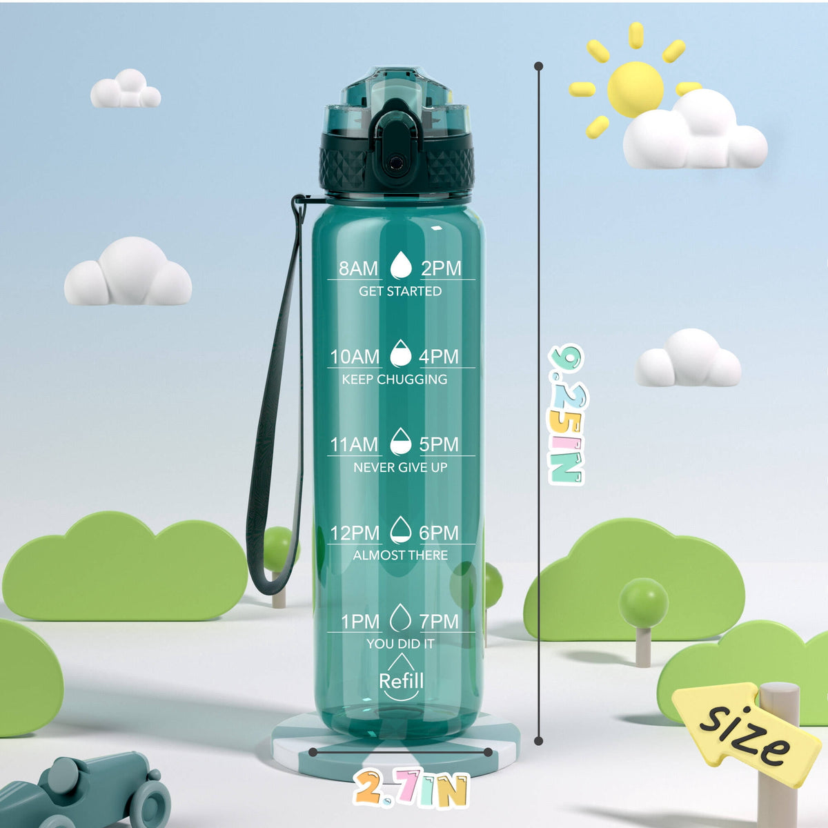 Oldley Transparent Tritan Kids Bottle – 17oz Straw Water Bottle with One-Hand Open Button, Lockable Leak-Proof Lid, Ideal for Daily Hydration