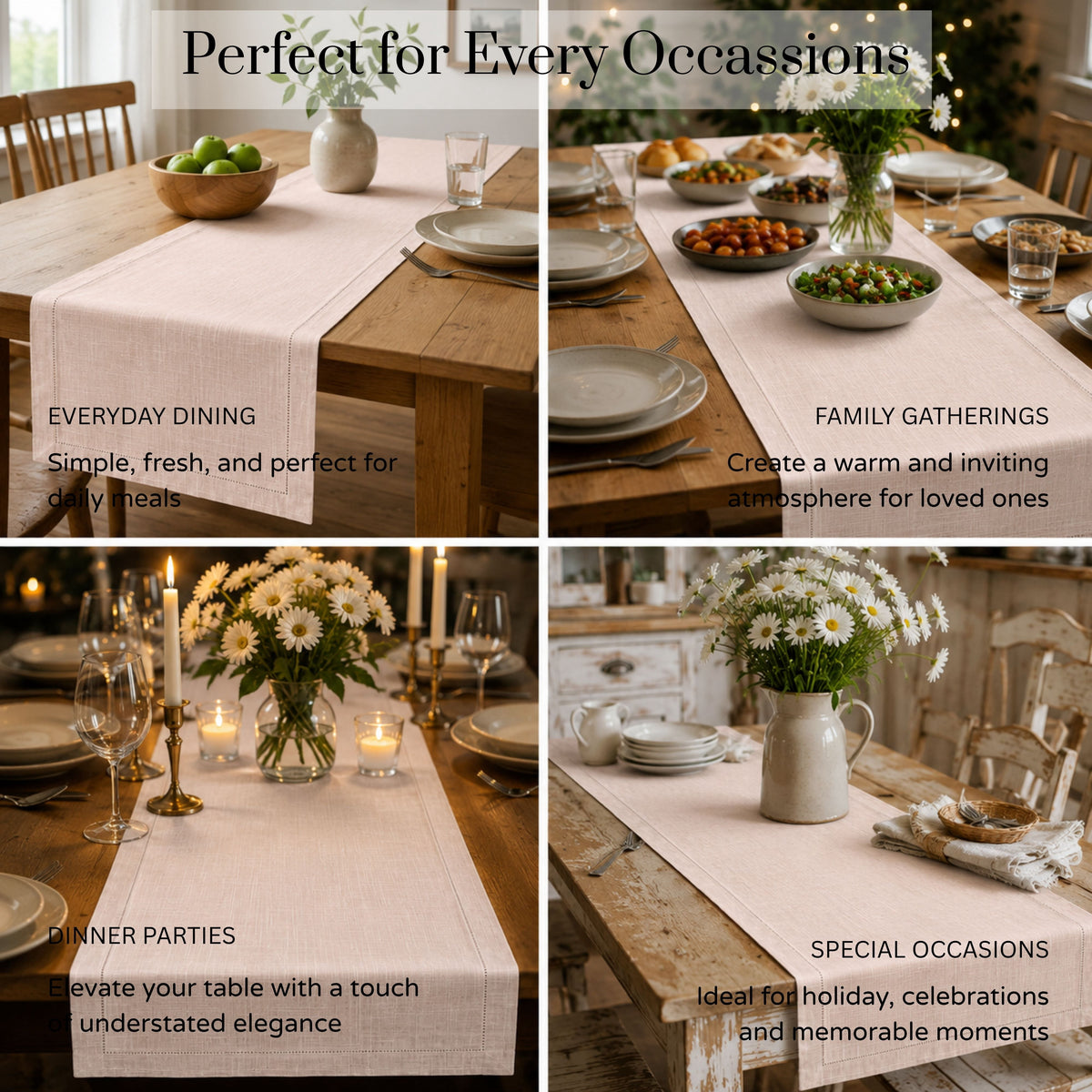 Fingercraft Table Runners, Cotton Dinner Table Centerpiece with Beautiful Premium Lace, Home and Dining Aqua-90