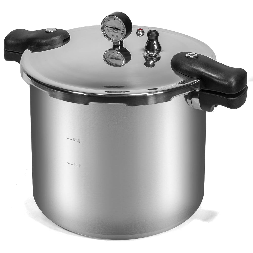 Barton 22 Qt Pressure Canner & Pressure Cooker, Aluminum Stovetop Canning Pot with Gauge, Induction Compatible, 13 PSI, Silver