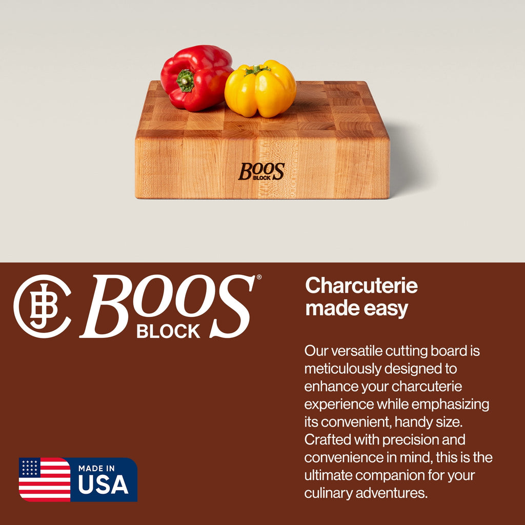John Boos CCB Reversible Wood Chopping Board, 12" x 12" x 3", Maple