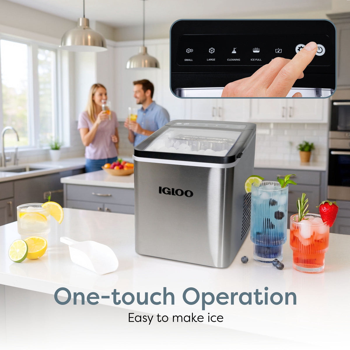 Igloo 26 lb. Automatic Portable Countertop Ice Maker Machine, White