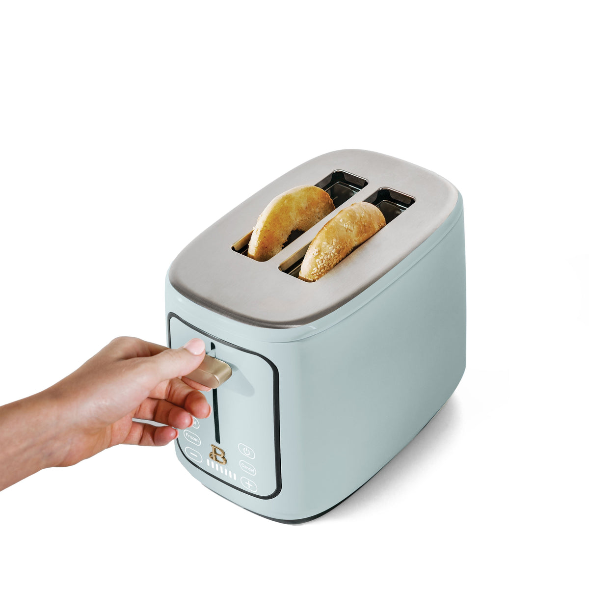 Beautiful 2 Slice Toaster with Touch-Activated Display, Thyme Green by Drew Barrymore