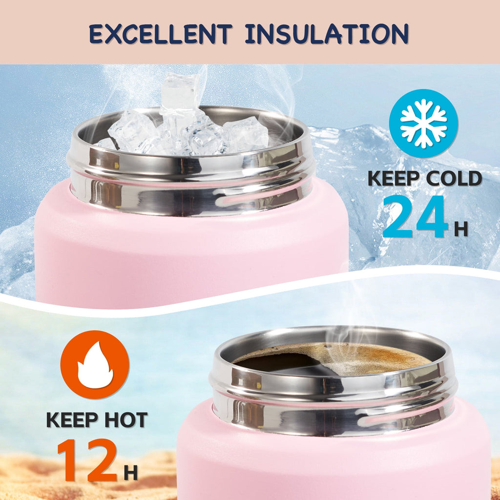 Hawsaiy 12oz Kids Insulated Water Bottle with Straw Lid, Leak-Proof Stainless Steel BPA-Free Thermos for School Boys and Girls