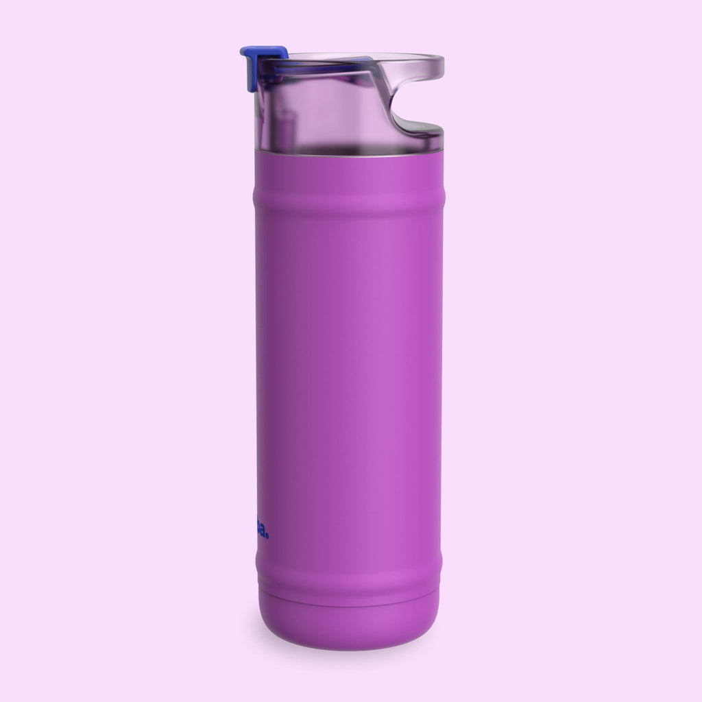 Bubba 32oz DualSip Insulated Stainless Steel Water Bottle with Straw & Sip Lid, Moodbooster Purple/Blue
