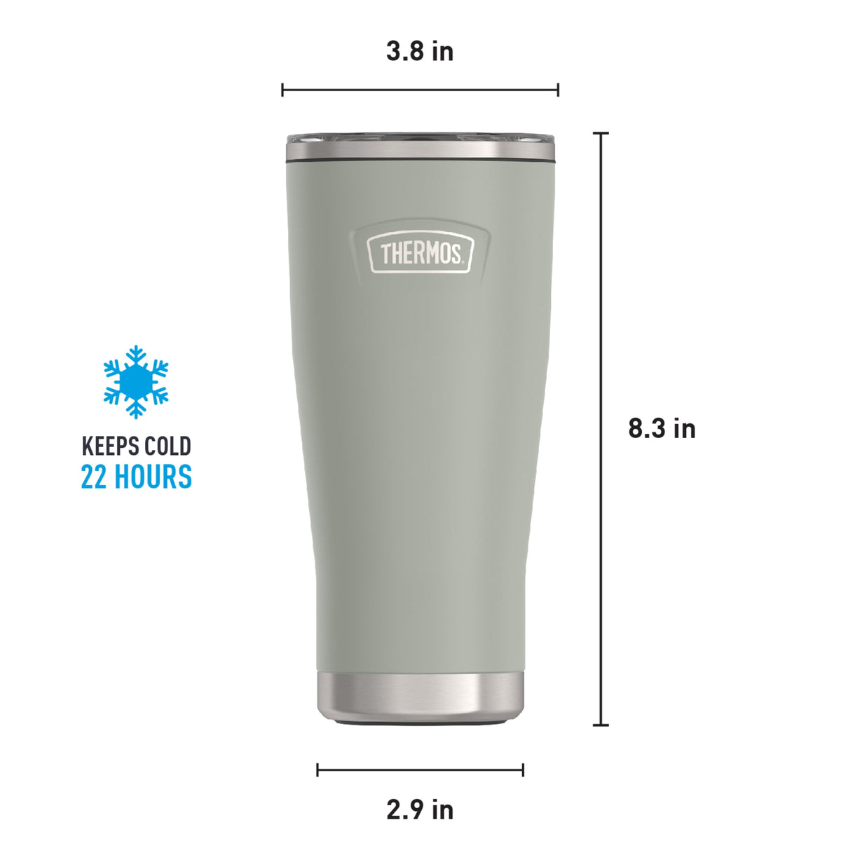 Thermos Stainless Steel Tumbler, w/ Slide Lock Lid, Graphite, 24 oz