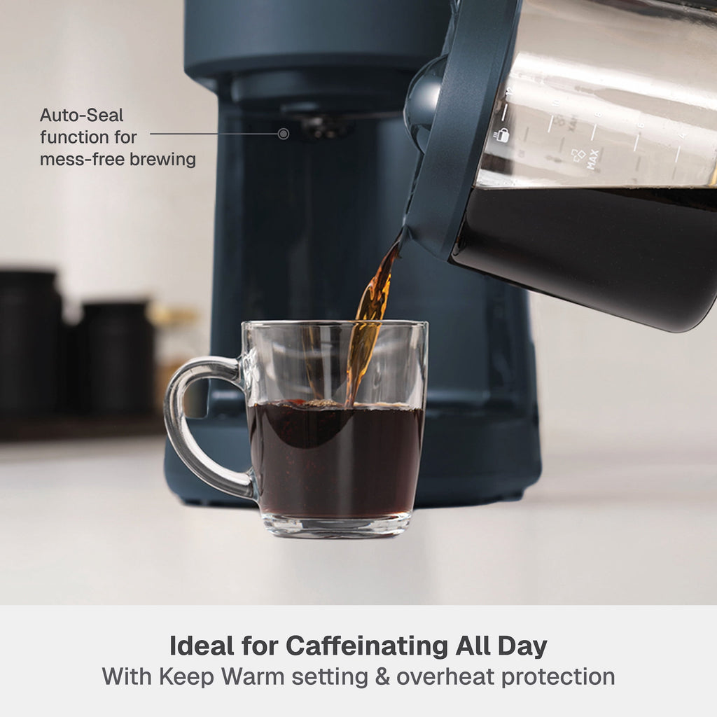 Thyme & Table 12-Cup Programmable Drip Coffee Maker, 60oz Water Reservoir, Atlantic Blue