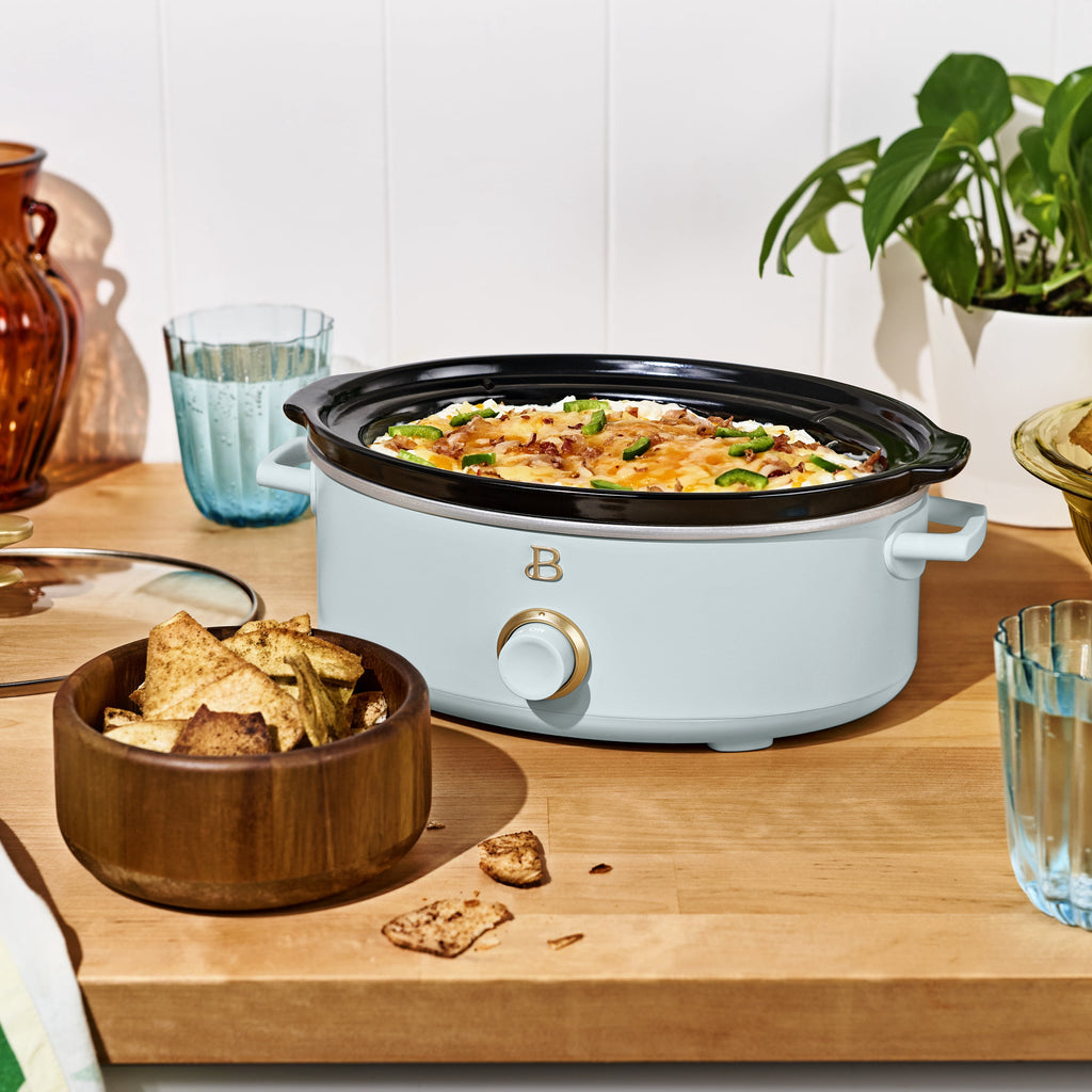 Beautiful 2.5 Qt Dip and Serve Manual Slow Cooker, Chocolate by Drew Barrymore