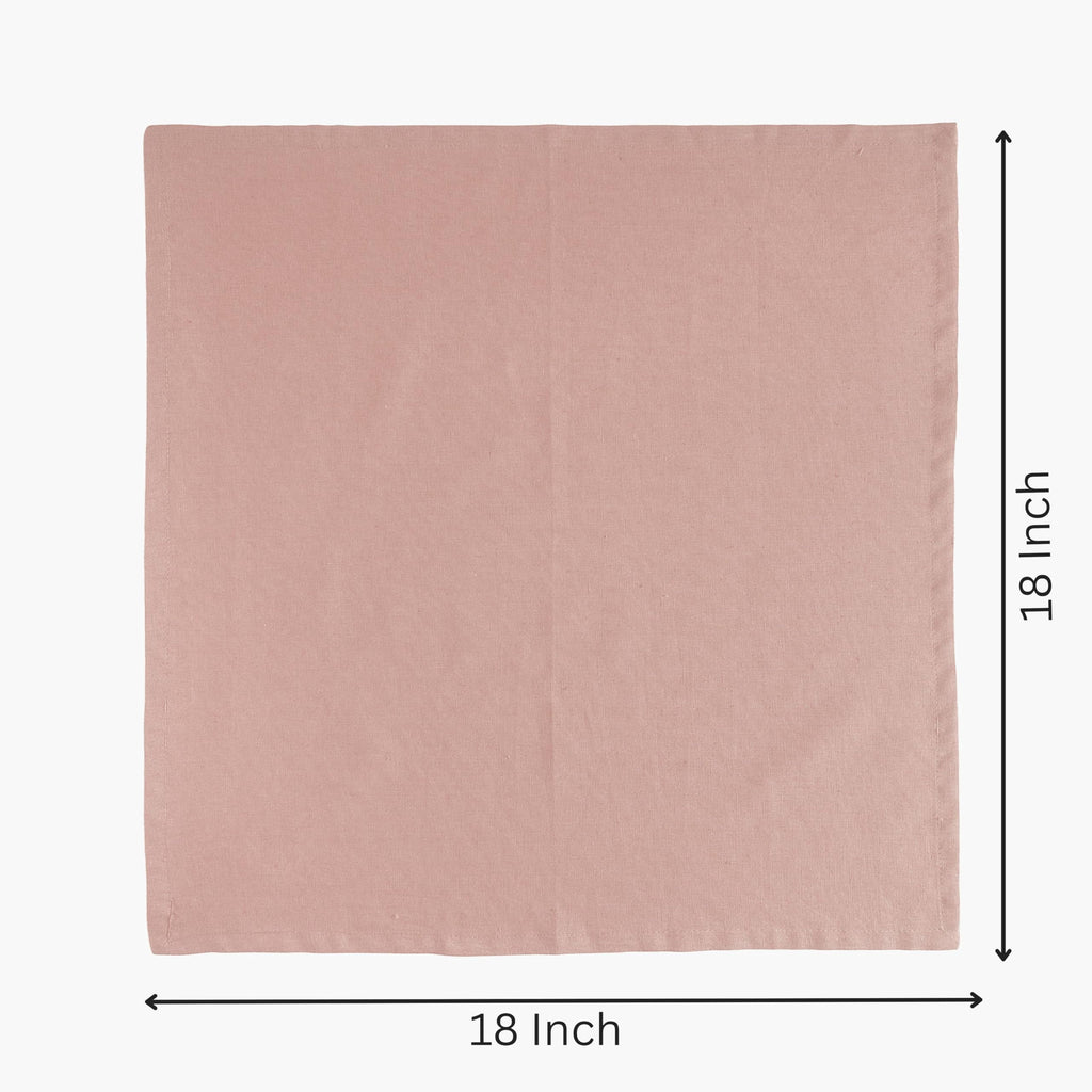 Fingercraft Cloth Napkin, Solid Color Cotton Linen Blend Table Napkins, Soft and Absorbent Fabric, Set of 12, Blush Pink