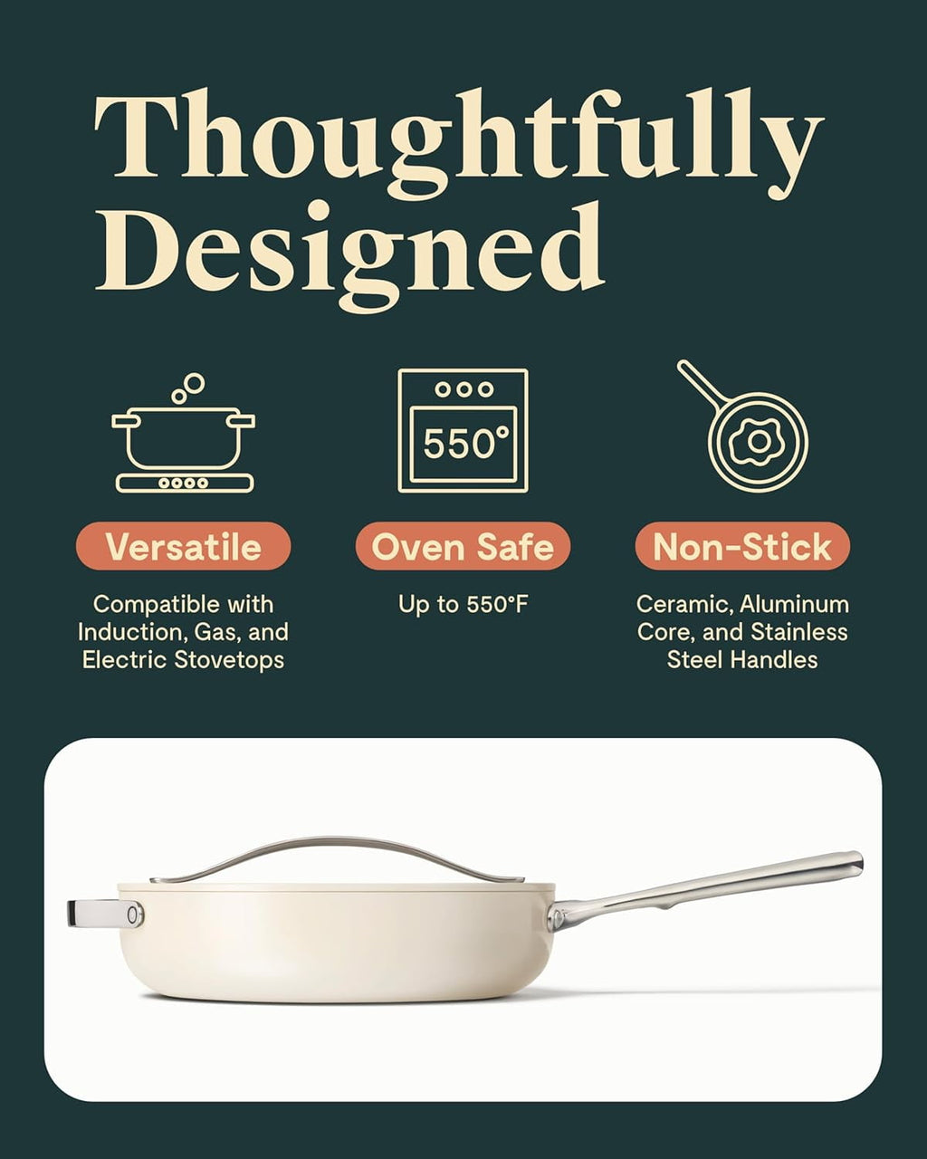 Caraway Ceramic Non-Stick Sauté Pan, 4.5 qt