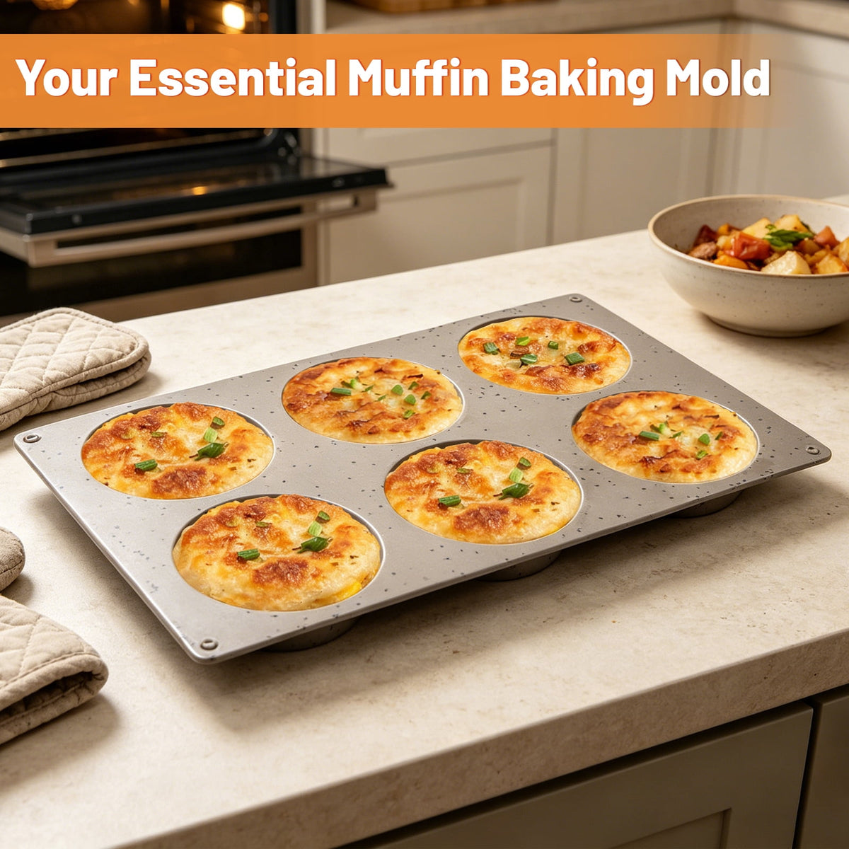 CAKETIME 3 Pcs Silicone Egg Sandwich Molds, 3 Inch Muffin Top Pan Non Stick, Round Silicone Baking Mold for Baking English Muffins