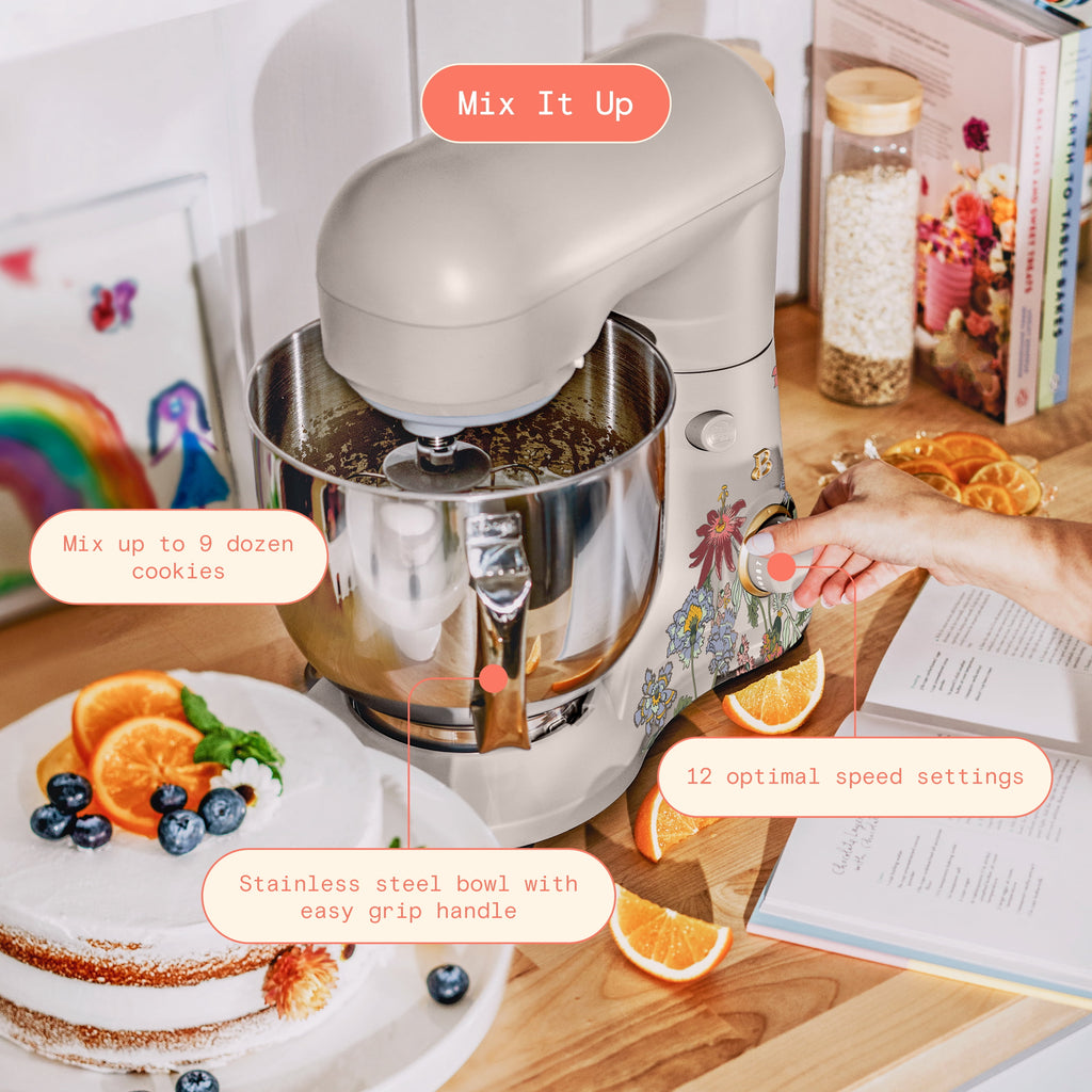 Beautiful 5.3 Qt Stand Mixer, Lightweight & Powerful with Tilt-Head, Chocolate by Drew Barrymore