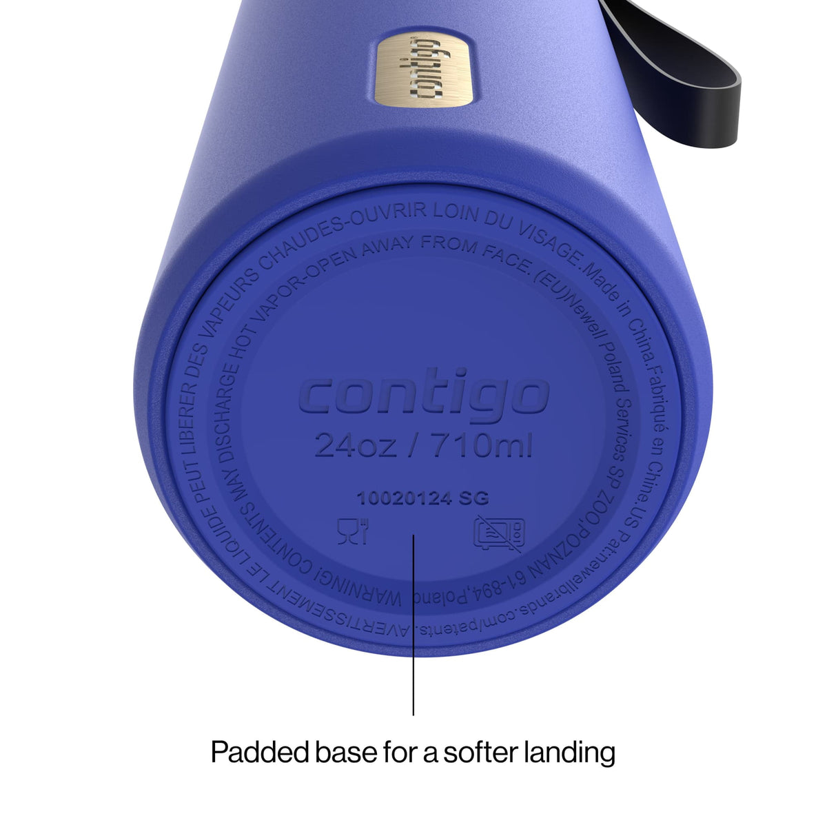 Contigo 24oz DualSip Insulated Stainless Steel Water Bottle with Built-In Straw and Drink Opening, Abyss Blue/Silver