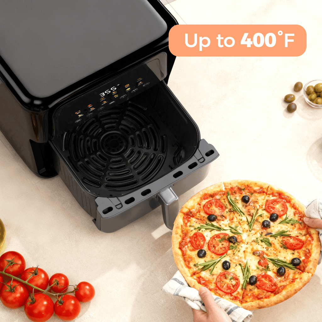 Air Fryer, 6-Quart Smart Air Fryer, 12-in-1 Functions - Air Fry, Roast, Reheat, Dehydrate, Bake, Steam, and More, 400Â°F Max Temperature, Grey