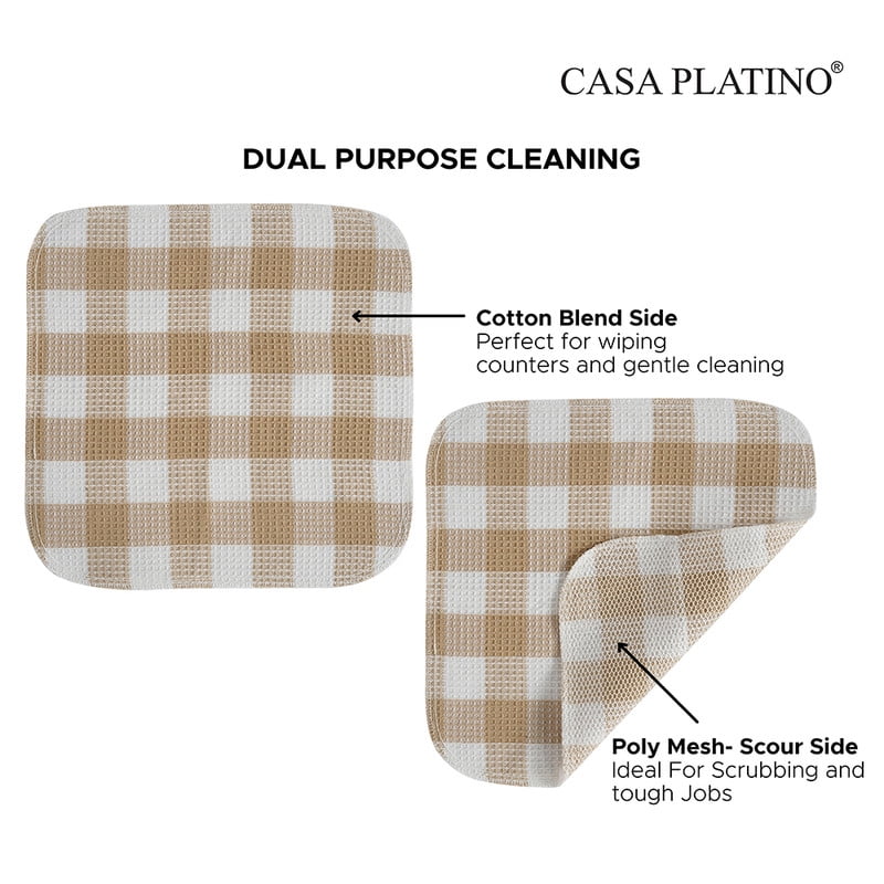 20 Piece Kitchen Towel Set - Cotton Dish Towels, Heat Resistant Kitchen Mittens and Pot Holder Set, Apron for Women with Pockets , Absorbent Dish Towels for Kitchen Drying - Olive