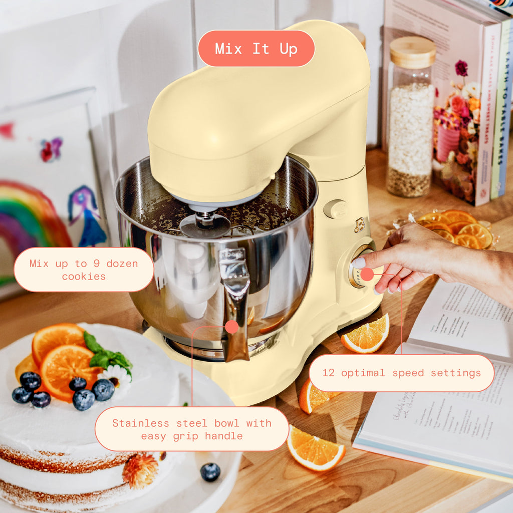 Beautiful 5.3 Qt Stand Mixer, Lightweight & Powerful with Tilt-Head, Chocolate by Drew Barrymore