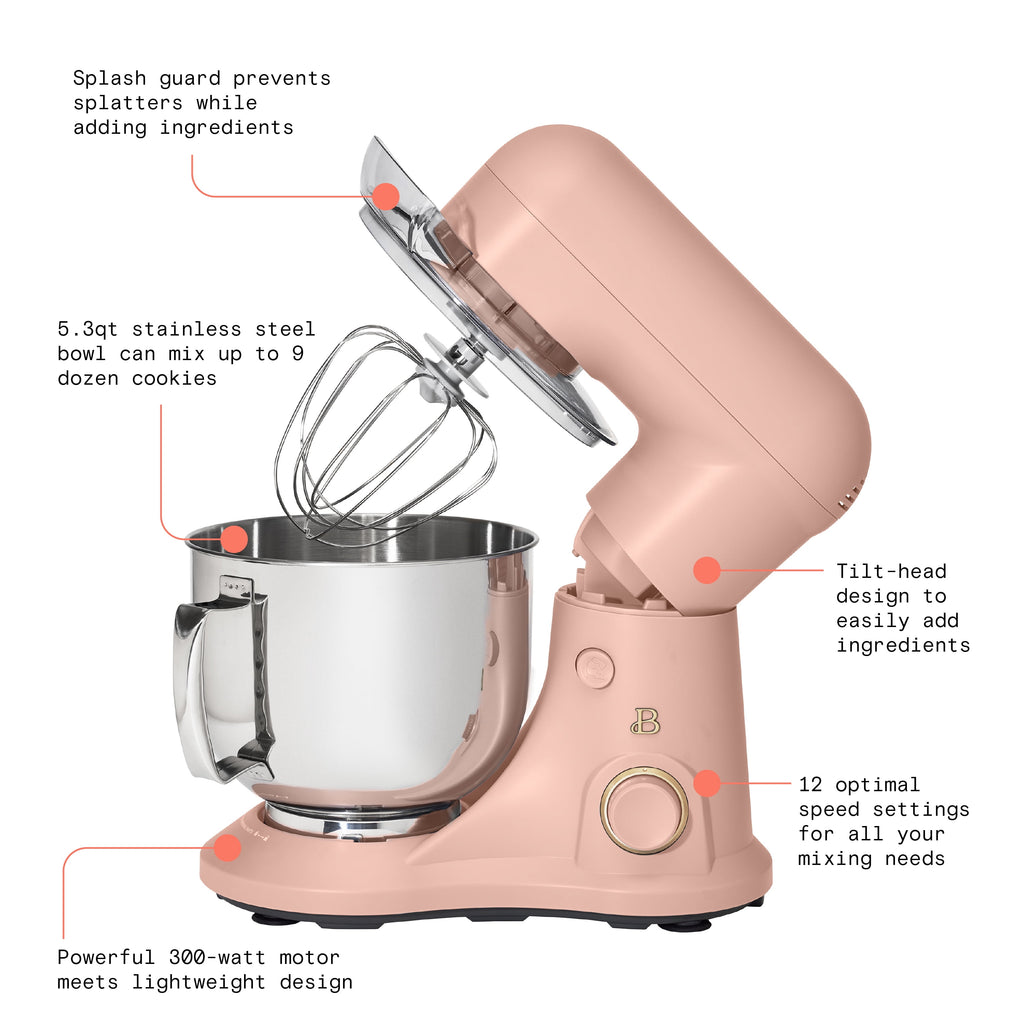 Beautiful 5.3 Qt Stand Mixer, Lightweight & Powerful with Tilt-Head, Chocolate by Drew Barrymore