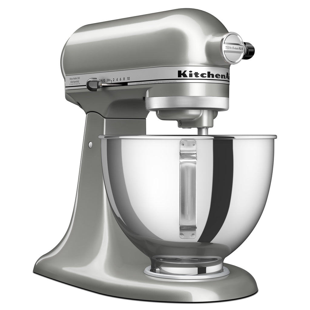 KitchenAid Deluxe Series 4.5 Quart Tilt-Head Stand Mixer with Stainless Bowl, Contour Silver, KSM97CU