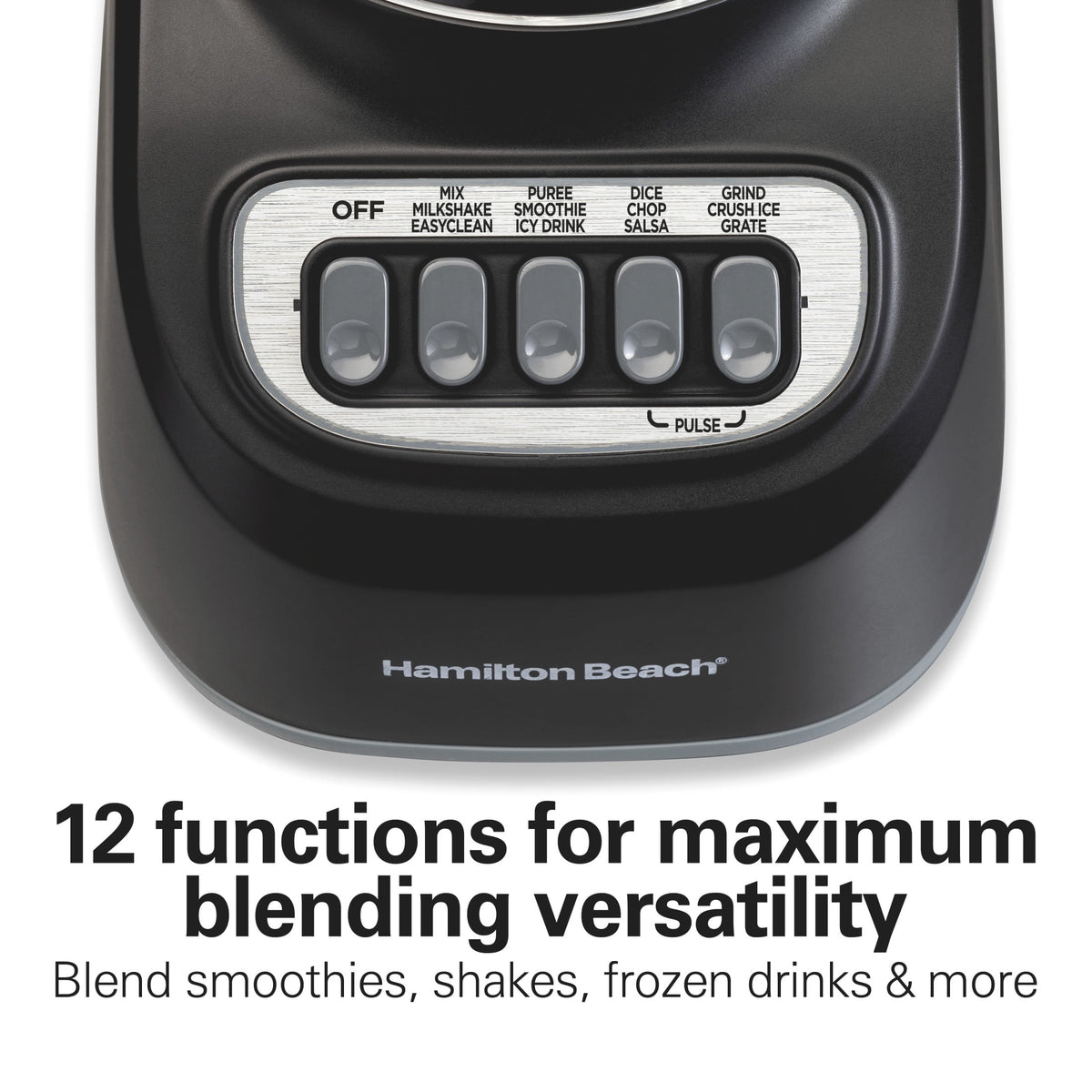 Hamilton Beach Smoothie Blender, 48 oz BPA-Free Jar 650 W 12-Function Countertop Blender for Kitchen, Black