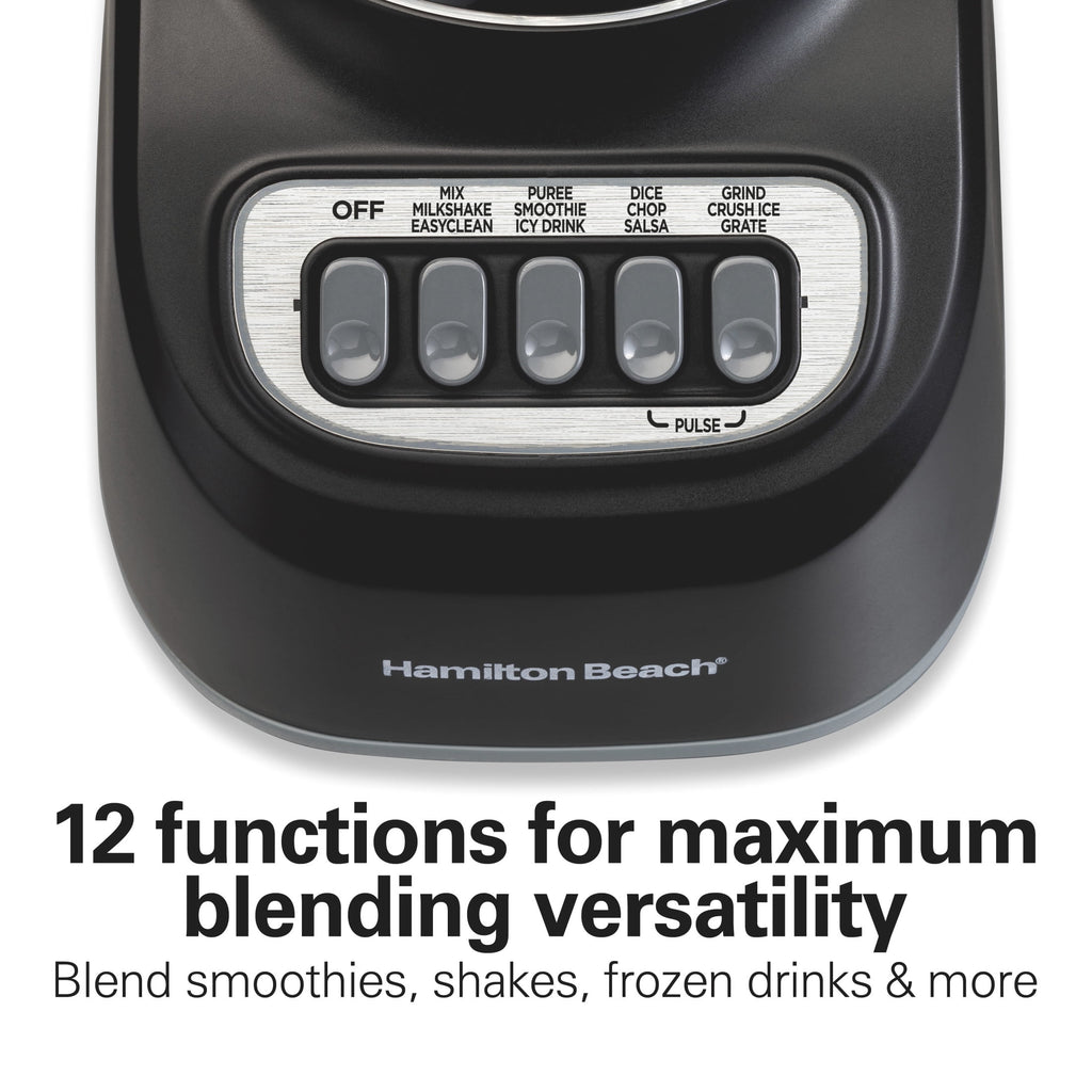 Hamilton Beach Smoothie Blender, 48 oz BPA-Free Jar 650 W 12-Function Countertop Blender for Kitchen, White