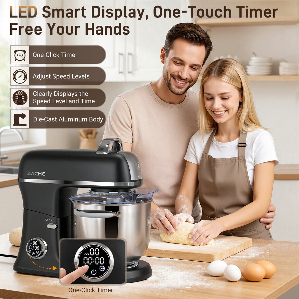 7QT Stand Mixer Aluminum Die Casting,650W 11 Speed Tilt-Head Kitchen Electric Stand Mixer, Household Food Mixer with Stainless Steel Bowl, Dough Hook, Whisk and Beater,Food Mixer for Baking, Cake