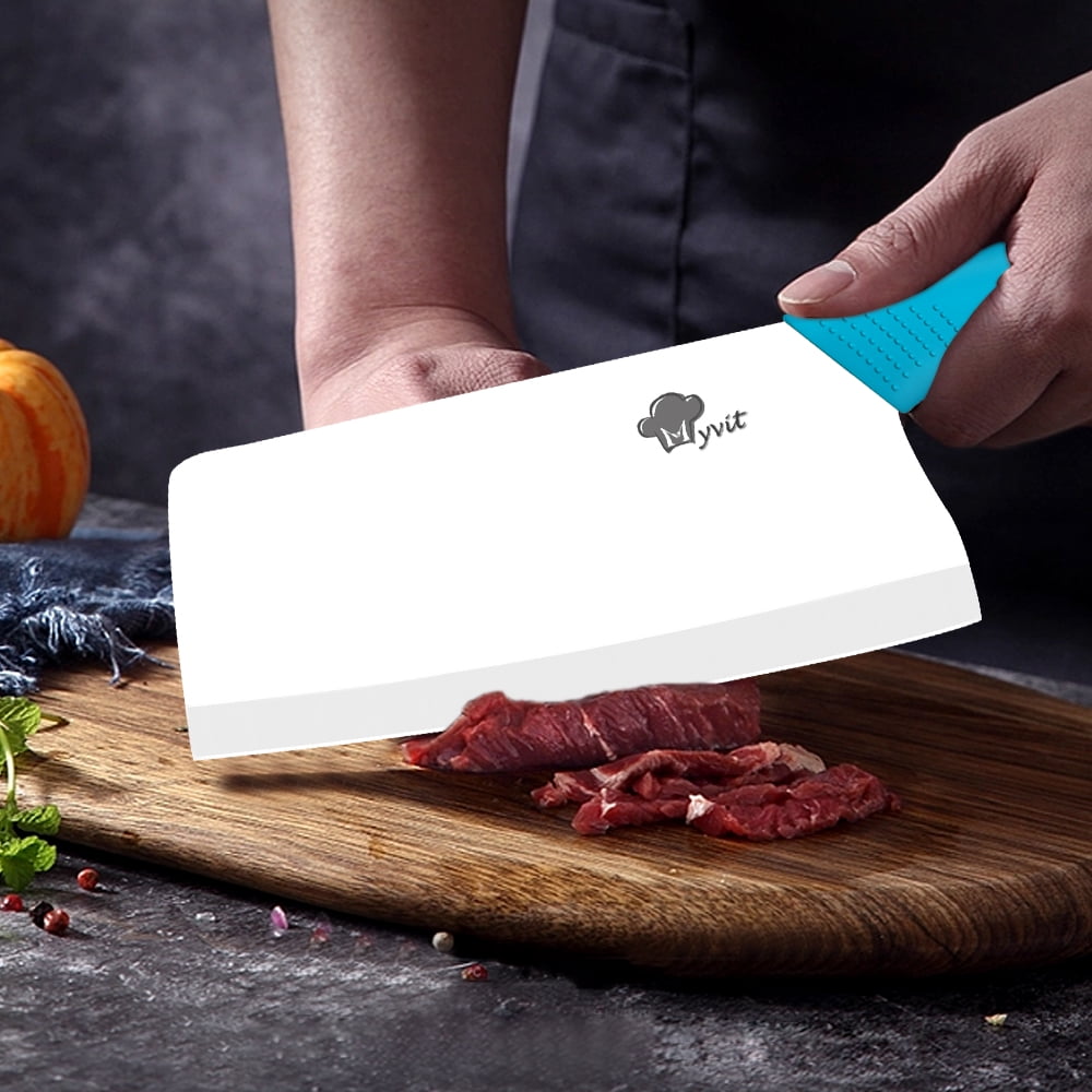 Ceramic Knife 7" Rustproof Vegetable Cleaver Knife Nakiri Lightweight Kitchen Paring Knife with Cover Chopping Knife Slicing Cutter