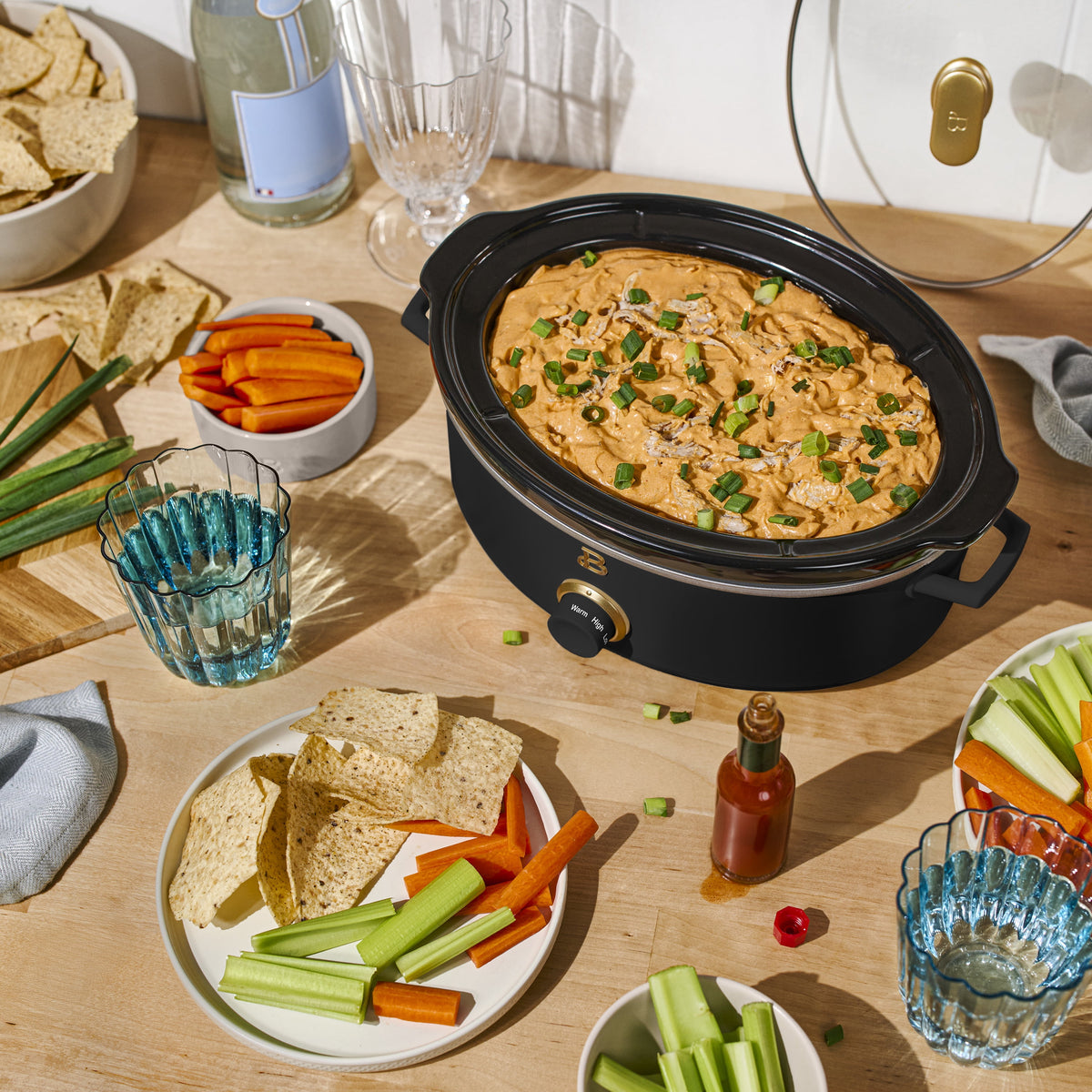 Beautiful 2.5 Qt Dip and Serve Manual Slow Cooker, Chocolate by Drew Barrymore