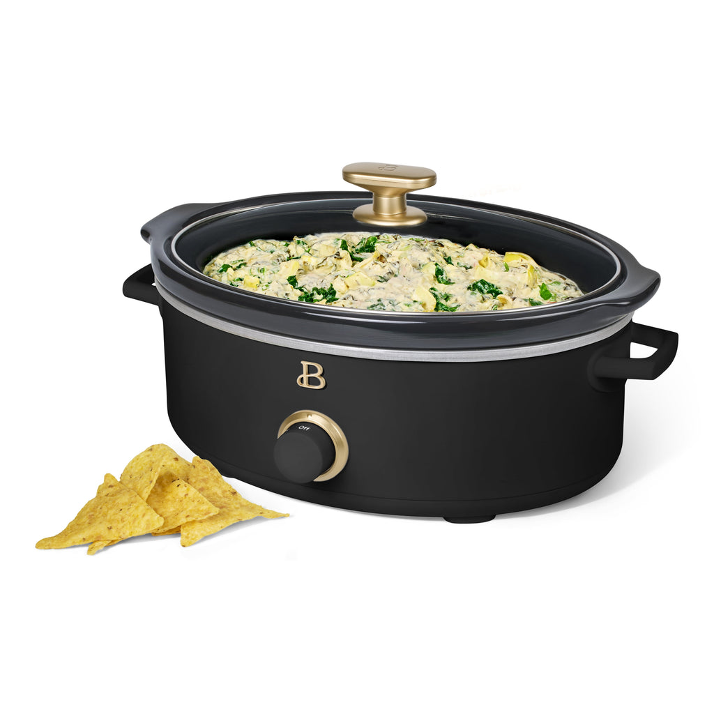 Beautiful 2.5 Qt Dip and Serve Manual Slow Cooker, Chocolate by Drew Barrymore