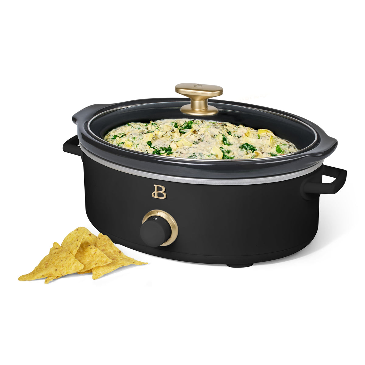 Beautiful 2.5 Qt Dip and Serve Manual Slow Cooker, Chocolate by Drew Barrymore
