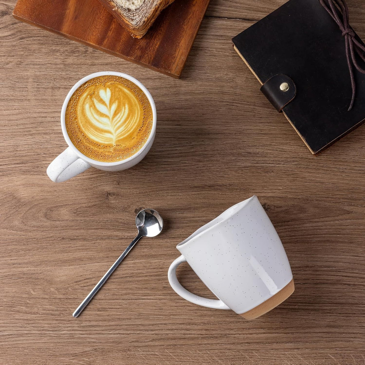 AmorArc 12oz Coffee Mugs, Ceramic Coffee Mugs set of 6 for Man, Woman, Dad, Mom, Modern Coffee Cups with handle for Latte/Cappuccino/Milk/Cocoa. Dishwasher&Microwave Safe, Light Beige