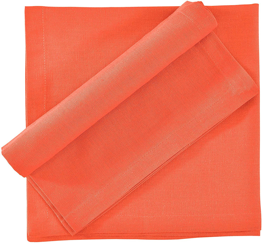 Fingercraft Cloth Napkin, Solid Color Cotton Linen Blend Table Napkins, Soft and Absorbent Fabric, Set of 12, Blush Pink