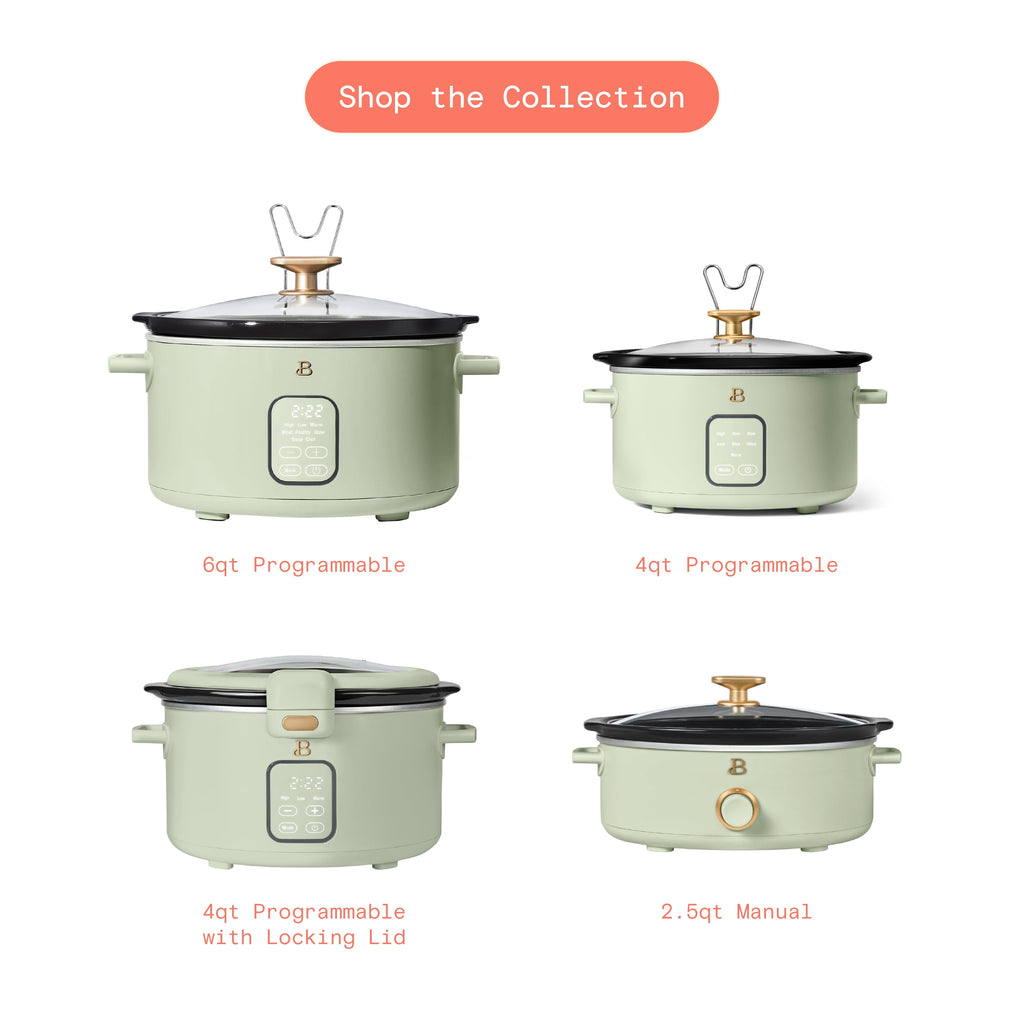 Beautiful 2.5 Qt Dip and Serve Manual Slow Cooker, Chocolate by Drew Barrymore
