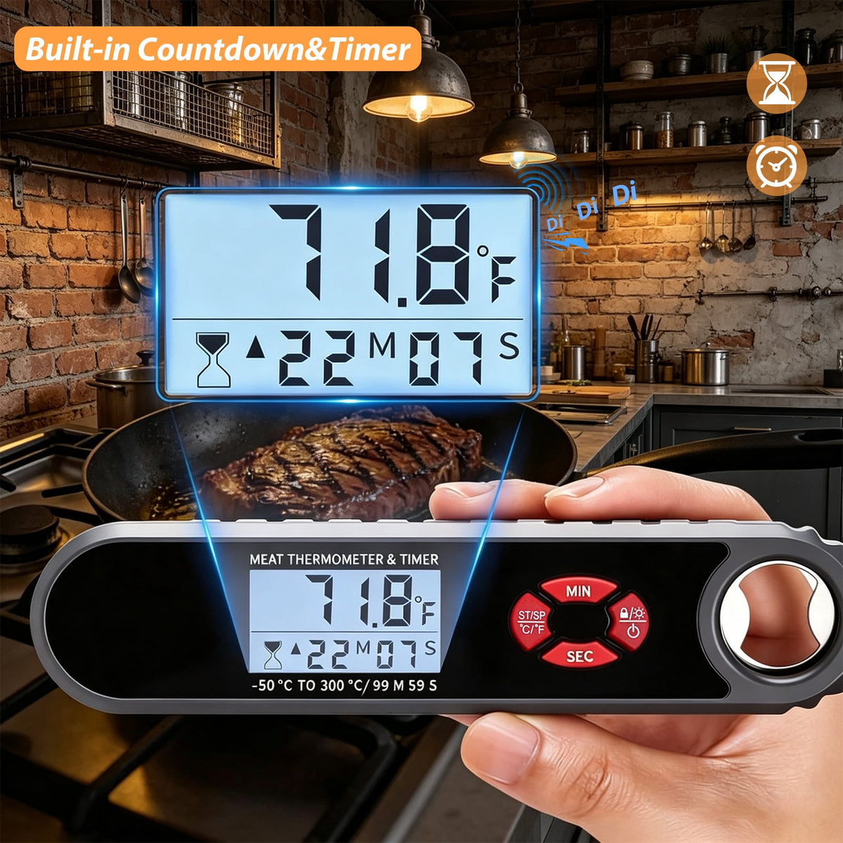 AGCAN Digital Meat Thermometer Instant Read Food Thermometers for BBQ Grilling Cooking