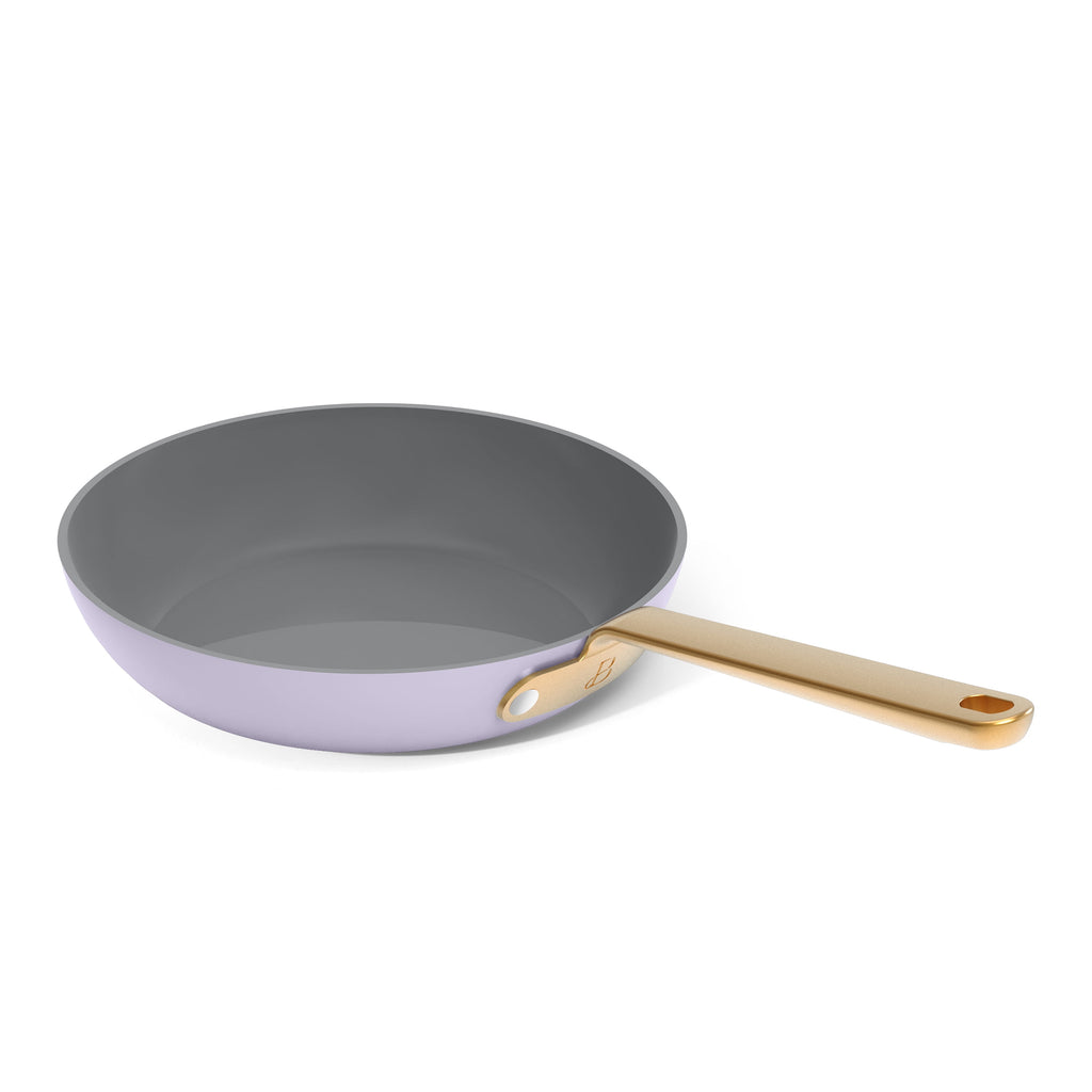 Beautiful 12-Piece Cookware Set, Pots and Pans with Strainer Lids and EverGood Ceramic Nonstick Coating, White Icing by Drew Barrymore
