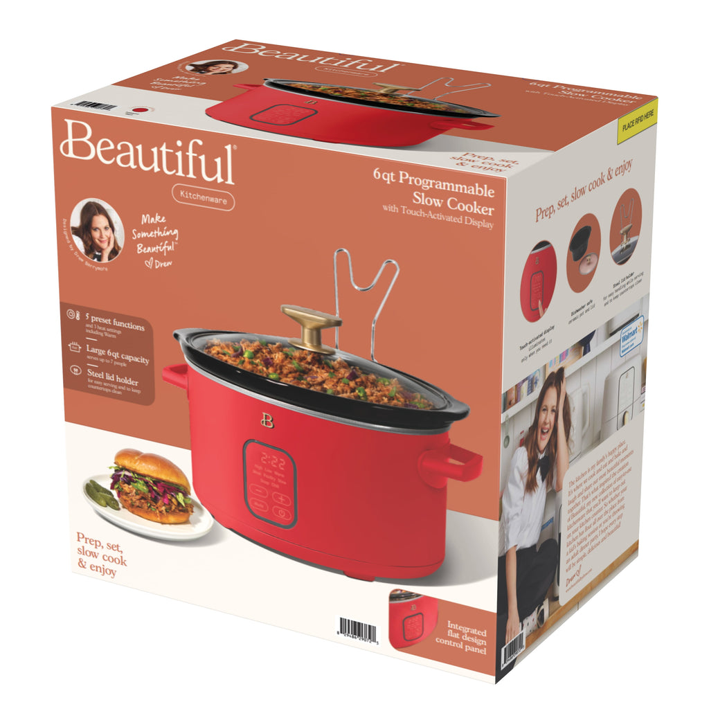 Beautiful 6 Qt Programmable Slow Cooker, Thyme Green by Drew Barrymore