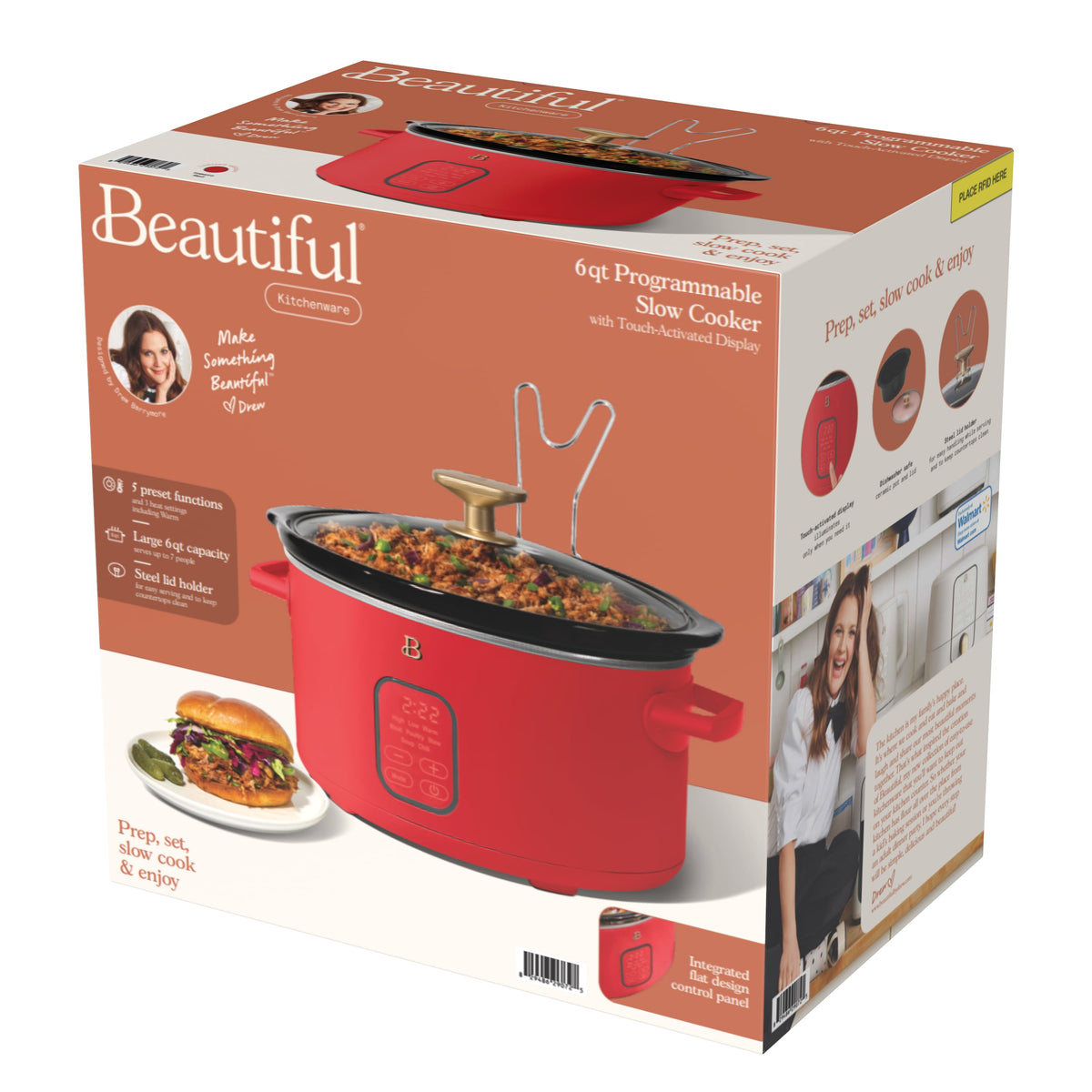 Beautiful 6 Qt Programmable Slow Cooker, Thyme Green by Drew Barrymore