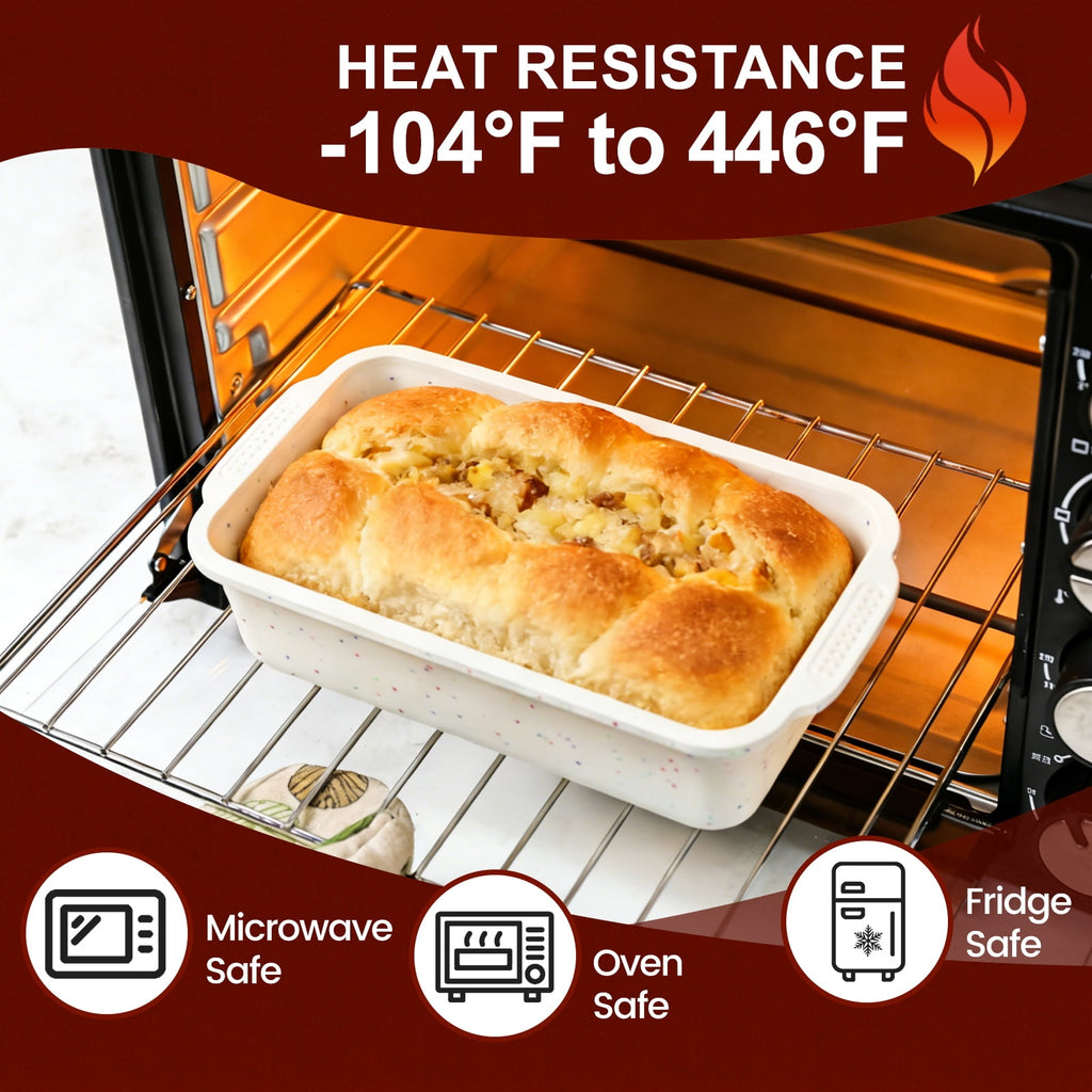 CAKETIME Silicone Bread Loaf Pan Nonstick Silicone Loaf Pans for Baking Large Bread Mold with Metal Reinforced Frame