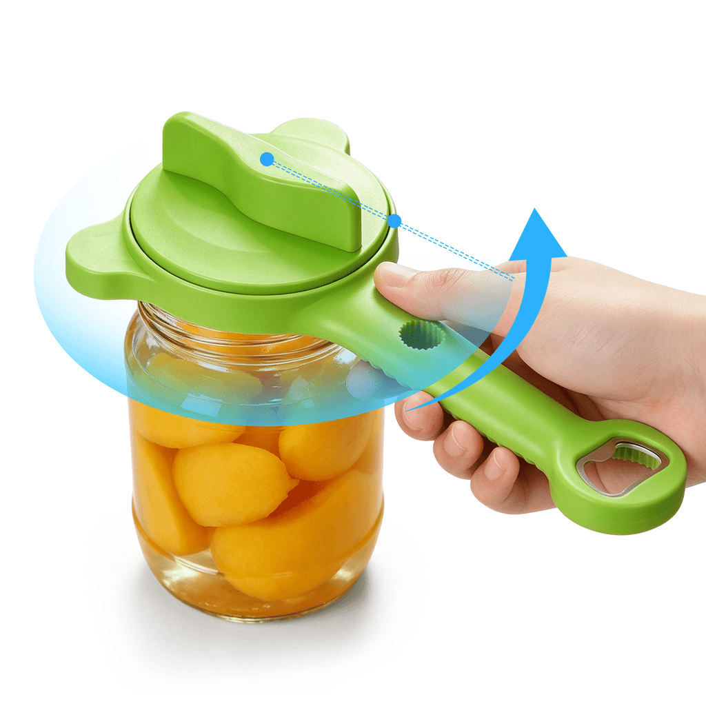 MOJINO Adjustable Jar Opener for Seniors, 4-in-1 Jar and Bottle Opener for Weak Hands, Arthritis, Fits 1-3.5 Inch Lids, Easy Grip Kitchen Gadget