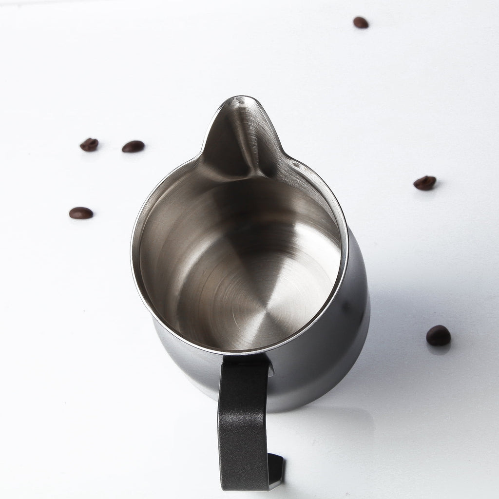 Easyworkz Espresso Steaming Pitcher Stainless Steel 15 oz Coffee Frothing Picther Milk Jug Cappuccino Latte Art Cup, Black