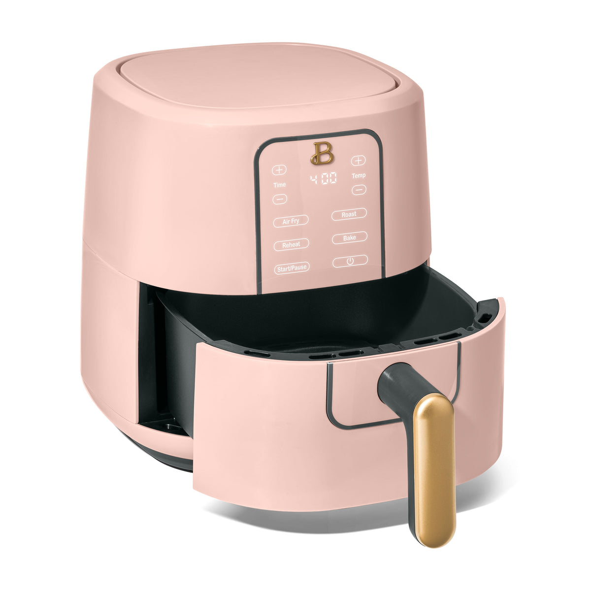 Beautiful 3 Qt Air Fryer with TurboCrisp Technology, EverGood Non-Toxic Ceramic Nonstick Coating, Chocolate by Drew Barrymore